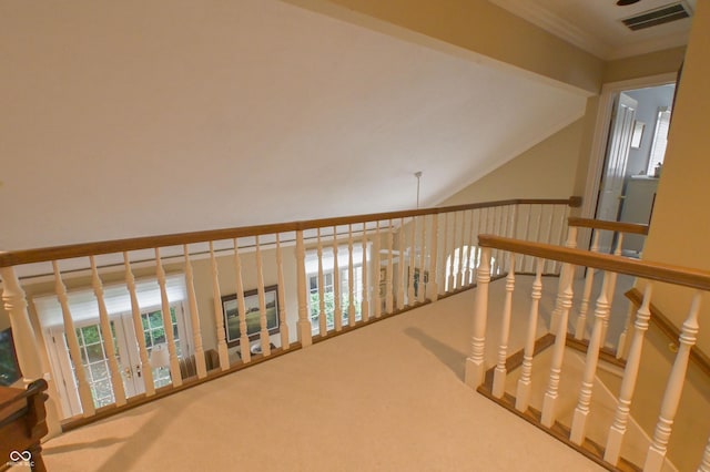 1870 Broadleaf Ct Unit 10, Greenwood, IN 46143 - hall with carpet flooring and crown molding