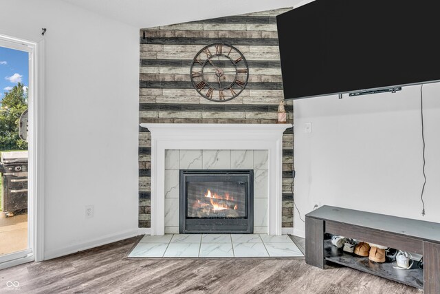 1181 S Aberdeen Dr, Franklin, IN 46131 - detailed view of a high end fireplace and wood finished floors