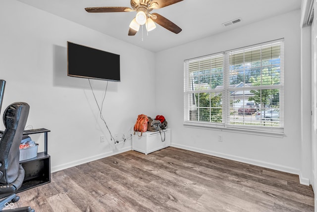 1181 S Aberdeen Dr, Franklin, IN 46131 - unfurnished office featuring wood finished floors and ceiling fan