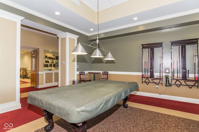 15946 Marsala Dr, Fishers, IN 46037 - game room featuring billiards table, recessed lighting, and carpet