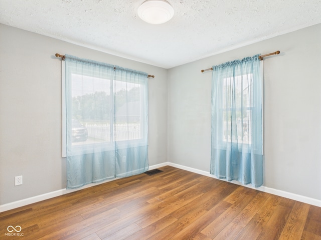 4025 Main St, Anderson, IN 46013 - empty room with wood finished floors, plenty of natural light, and a textured ceiling