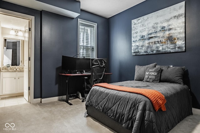 12505 Branford St, Carmel, IN 46032 - bedroom with carpet, connected bathroom, and an office area