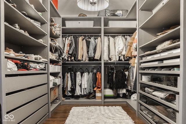 12505 Branford St, Carmel, IN 46032 - spacious closet featuring dark wood-style floors