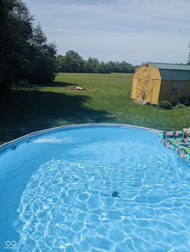 1207 E Main St, Centerville, IN 47330 - outdoor pool featuring a shed and a yard