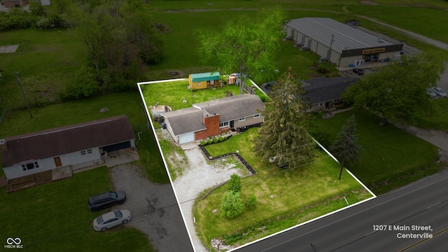 1207 E Main St, Centerville, IN 47330 - view from above of property with property parcel outlined