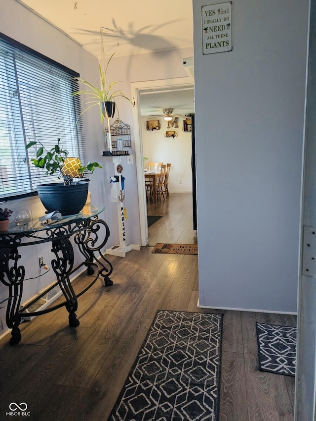1207 E Main St, Centerville, IN 47330 - hall with wood finished floors