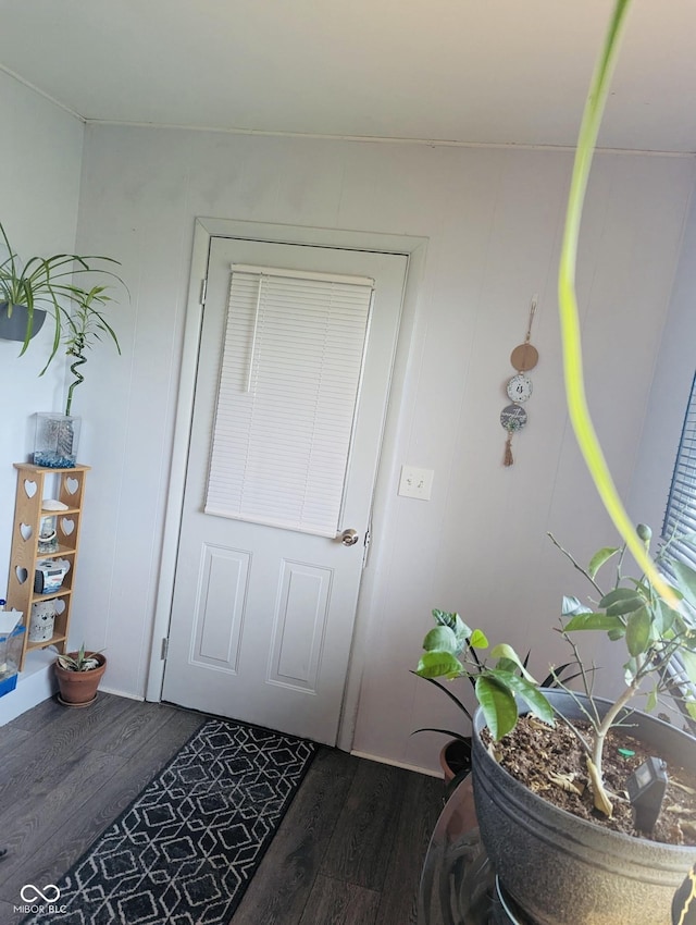1207 E Main St, Centerville, IN 47330 - doorway to outside with dark wood finished floors