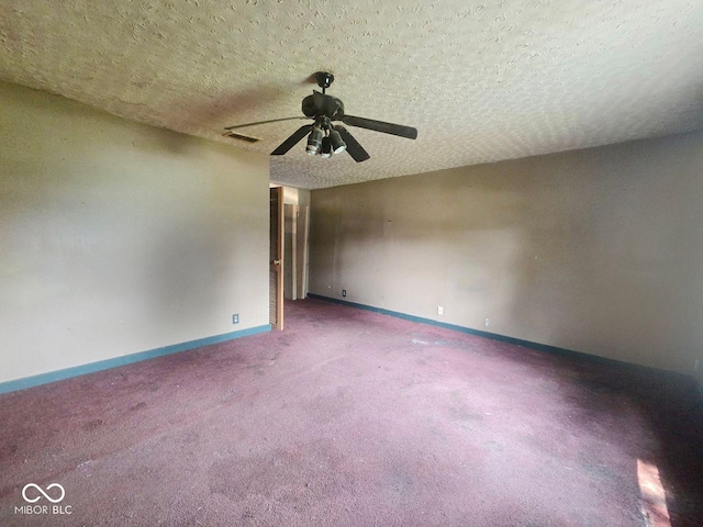 5156 N 14th St, Terre Haute, IN 47805 - carpeted spare room featuring ceiling fan and a textured ceiling