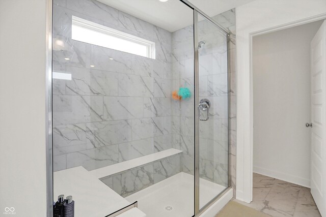 4250 Blackford Rd, Bargersville, IN 46106 - full bath featuring a shower stall and marble finish flooring