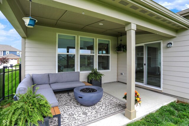 4250 Blackford Rd, Bargersville, IN 46106 - view of patio with an outdoor living space with a fire pit