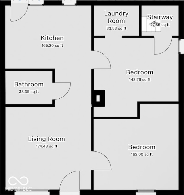 3251 Mars Hill St, Indianapolis, IN 46221 - view of floor plan / room layout