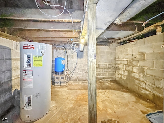3251 Mars Hill St, Indianapolis, IN 46221 - unfinished basement featuring a water pressure tank and water heater