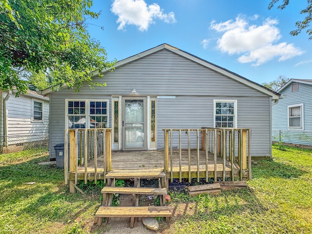 3251 Mars Hill St, Indianapolis, IN 46221 - rear view of house featuring a deck