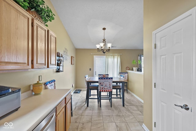 1896 Central Park Blvd W, Greenwood, IN 46143 - dining space featuring a chandelier and a textured ceiling