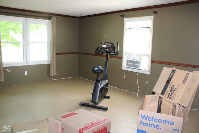 515 Hawthorne Ave, Anderson, IN 46011 - exercise area featuring crown molding