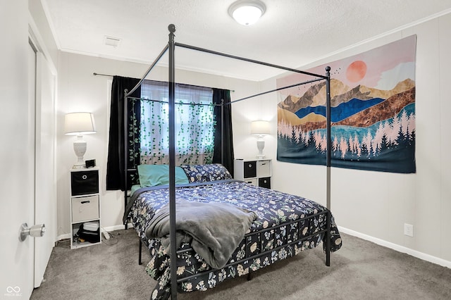 818 Vasbinder Dr, Chesterfield, IN 46017 - carpeted bedroom with crown molding and a textured ceiling
