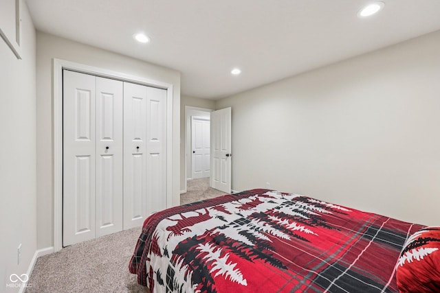 19281 Scofield Ridge Blvd, Westfield, IN 46074 - bedroom featuring carpet flooring, recessed lighting, and a closet
