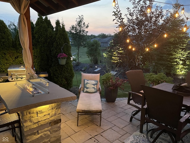 19281 Scofield Ridge Blvd, Westfield, IN 46074 - view of patio with outdoor dining space, an outdoor fire pit, and an outdoor kitchen