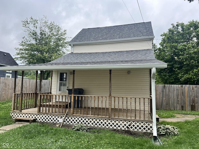 2244 Lafayette St, Anderson, IN 46012 - rear view of property with roof with shingles and a wooden deck