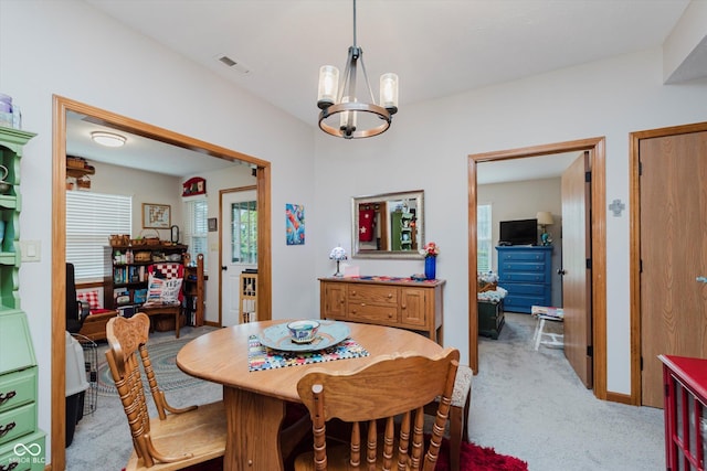 5515 Gateridge Ln, Indianapolis, IN 46237 - dining room with a chandelier and light carpet