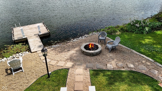 4443 Mallard Pt, Columbus, IN 47201 - dock area with a fire pit