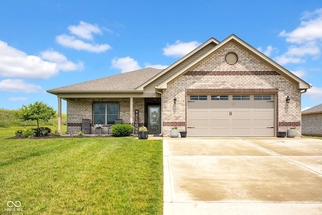 3072 W Glacier Dr, Monrovia, IN 46157 - view of front of property featuring brick siding, an attached garage, a front yard, and driveway