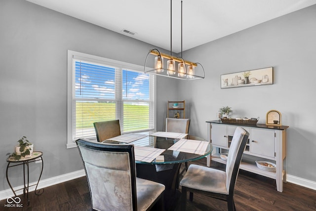 3072 W Glacier Dr, Monrovia, IN 46157 - dining room featuring a chandelier and dark wood-style floors