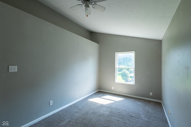 3610 Homestead Pl, Plainfield, IN 46168 - unfurnished room featuring vaulted ceiling, carpet, and ceiling fan