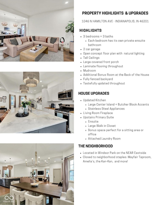 1046 N Hamilton Ave, Indianapolis, IN 46201 - view of a document with a collage of images