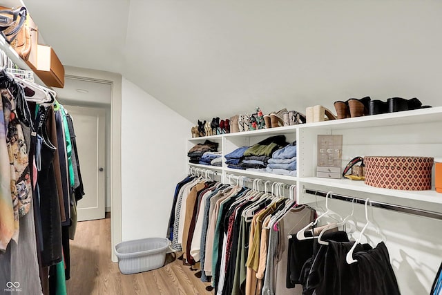 1046 N Hamilton Ave, Indianapolis, IN 46201 - walk in closet with wood finished floors and vaulted ceiling