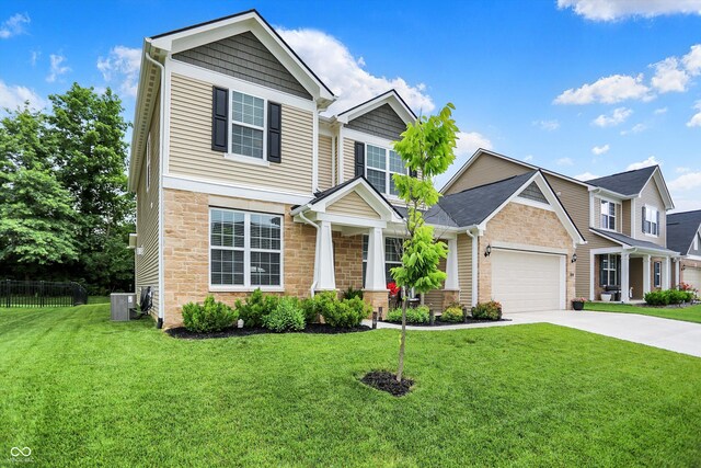5306 Lavender Dr, Plainfield, IN 46168 - craftsman inspired home with stone siding, driveway, and an attached garage