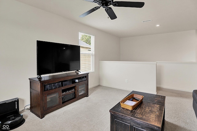 5306 Lavender Dr, Plainfield, IN 46168 - carpeted living room with a ceiling fan and recessed lighting