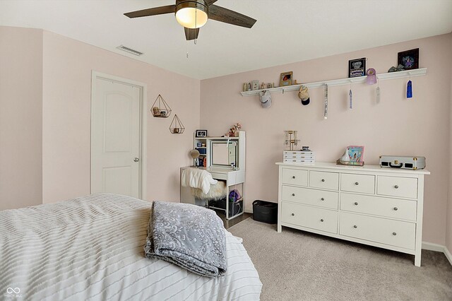 5306 Lavender Dr, Plainfield, IN 46168 - bedroom with light carpet and ceiling fan