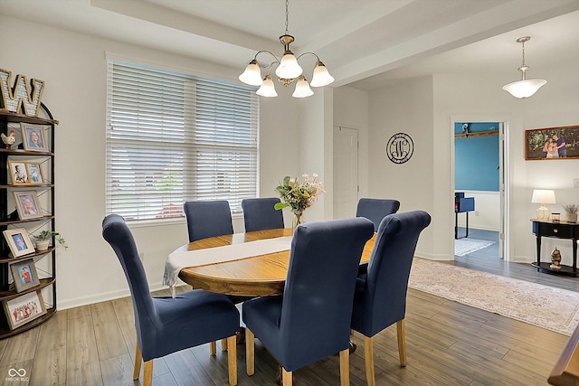 5306 Lavender Dr, Plainfield, IN 46168 - dining area featuring a chandelier and wood finished floors