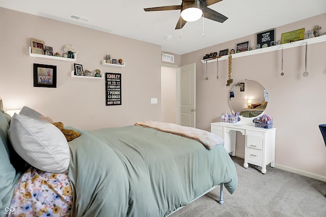 5306 Lavender Dr, Plainfield, IN 46168 - bedroom featuring light carpet and ceiling fan