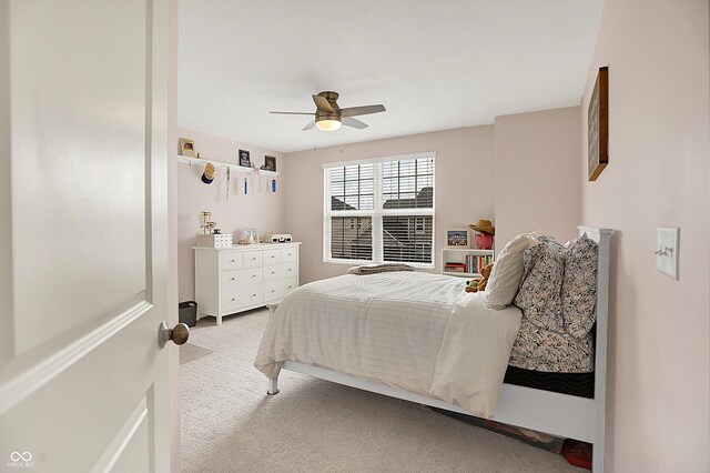 5306 Lavender Dr, Plainfield, IN 46168 - bedroom featuring light colored carpet and a ceiling fan