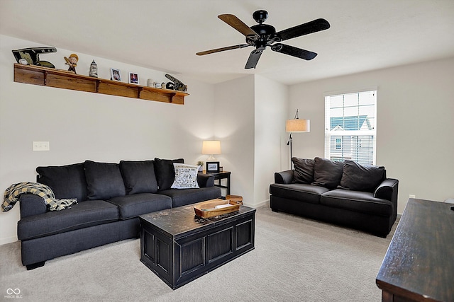 5306 Lavender Dr, Plainfield, IN 46168 - living area with carpet flooring and a ceiling fan