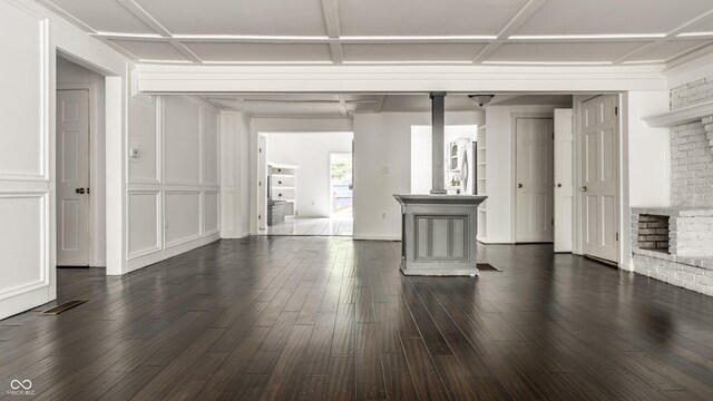 1515 Randall Rd, Indianapolis, IN 46240 - unfurnished living room with dark wood-style flooring