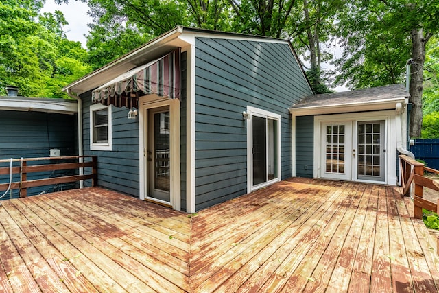 1515 Randall Rd, Indianapolis, IN 46240 - wooden terrace with french doors