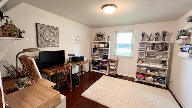 202 Collier St, Columbus, IN 47201 - office featuring dark wood-style floors and baseboards