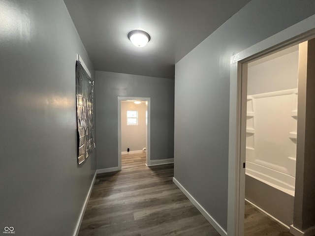 3127 E Lynn St, Anderson, IN 46016 - hall with dark wood finished floors