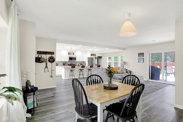 4132 Tincher Rd, Indianapolis, IN 46221 - dining area featuring wood finished floors and recessed lighting