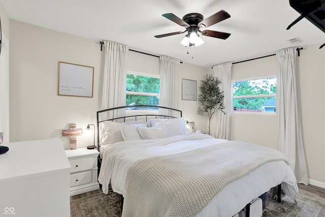 4132 Tincher Rd, Indianapolis, IN 46221 - bedroom featuring wood finished floors and ceiling fan