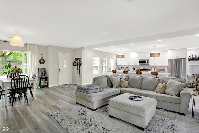 4132 Tincher Rd, Indianapolis, IN 46221 - living area featuring recessed lighting and light wood-type flooring