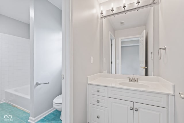 11266 Old Stone Dr, Indianapolis, IN 46236 - bathroom with vanity, tile patterned floors, and washtub / shower combination