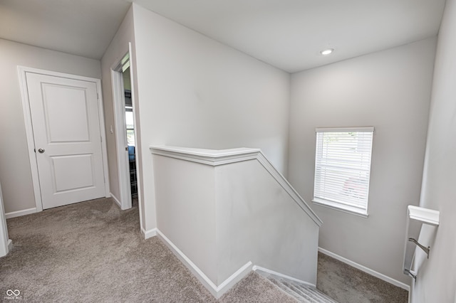 6332 Card Blvd, Indianapolis, IN 46221 - hall with an upstairs landing and carpet flooring
