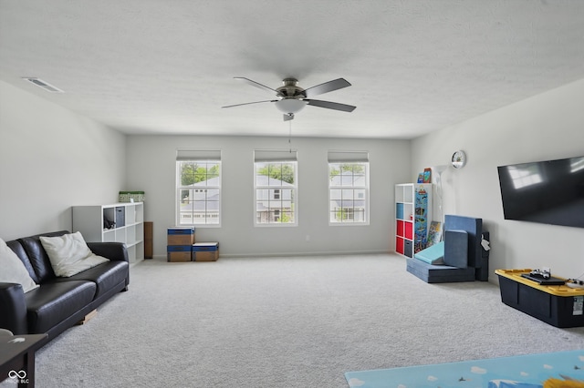 633 Cowley Dr, Westfield, IN 46074 - living room featuring ceiling fan and carpet