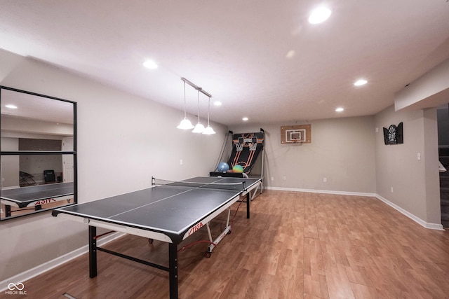 13829 Black Canyon Ct, Fishers, IN 46038 - rec room featuring recessed lighting and light wood-style flooring