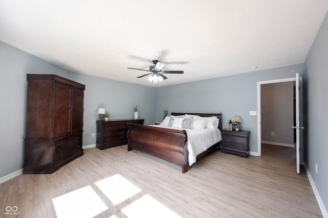 13829 Black Canyon Ct, Fishers, IN 46038 - bedroom with light wood-type flooring and a ceiling fan