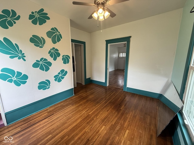 140 N Sycamore St, Dana, IN 47847 - spare room featuring hardwood / wood-style floors, ceiling fan, and plenty of natural light